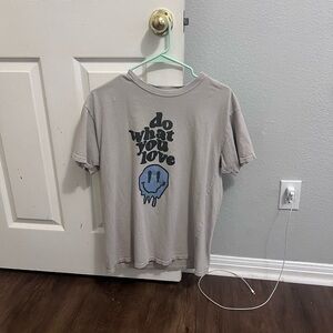 Tan/Gray-ish Kids Shirt with Blue Graphic